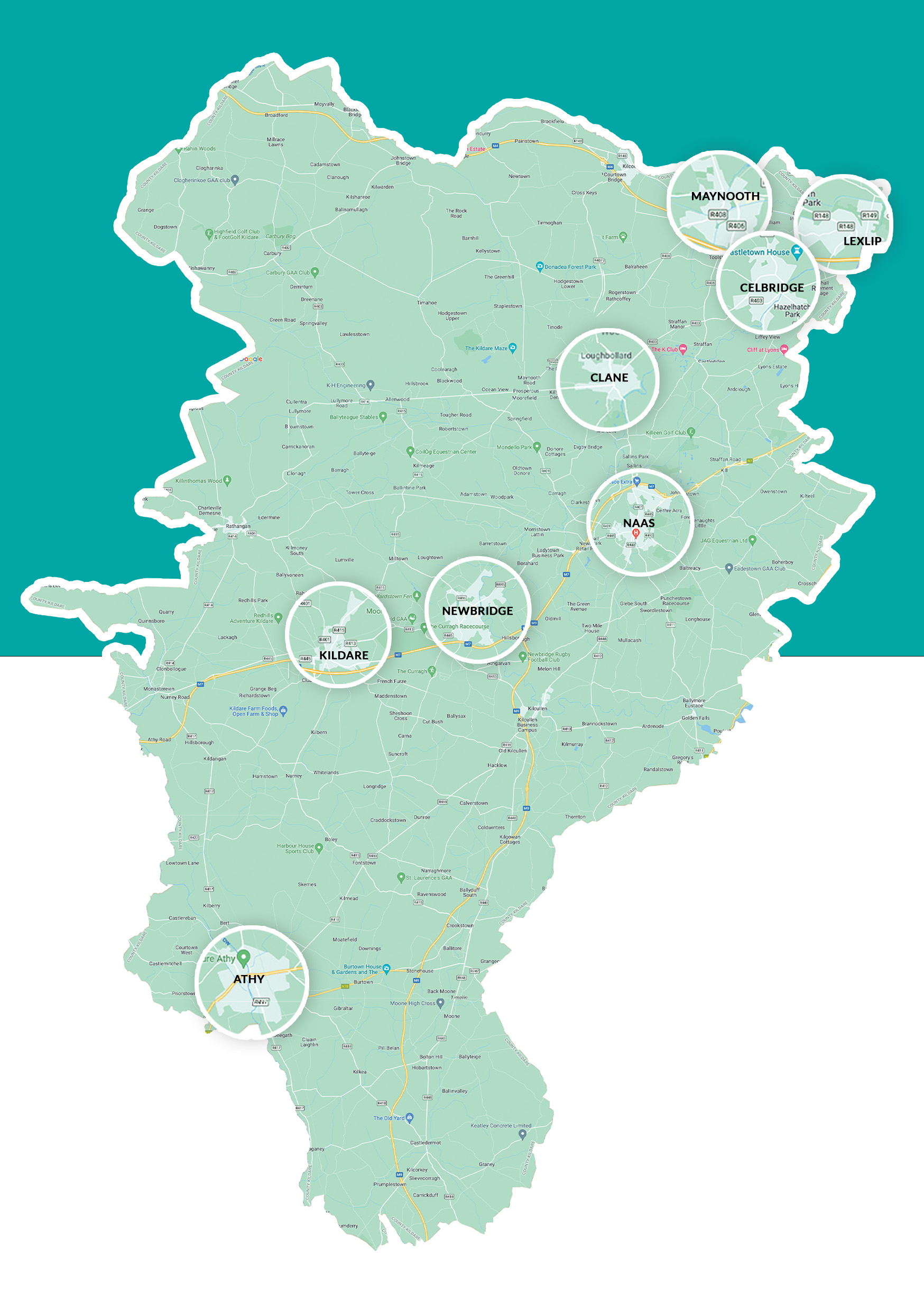 Kildare leaflet distribution areas